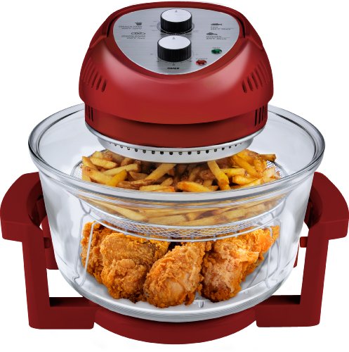 Big Boss 9063 1300-watt Oil-Less Fryer, 16-Quart, Red