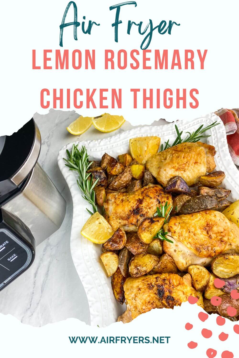 Air Fryer Lemon Rosemary Chicken Thighs